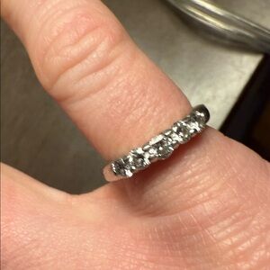 Dazzling Silver Ring with Clear Stones